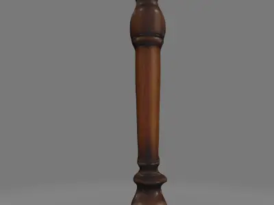 Antique Ornate Wooden Table Leg Low-poly 3D model
