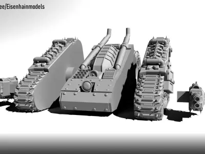Flitzer-K1 Wargame Tank 3D print model