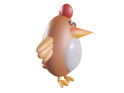 Character Chicken Cartoon Free low-poly 3D model