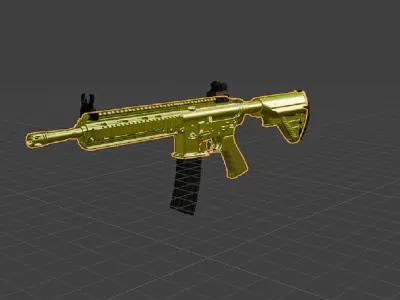 M416 en 3d Low-poly 3D model