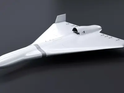 White Geran-3 Jet-Powered Kamikaze Drone Low-poly 3D model