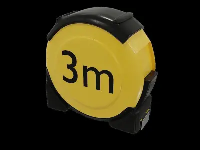 Rigged Measure Tape 3D model