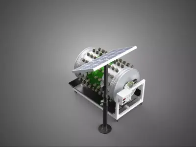 SOLAR POWERED IOT ROTARY HYDROPONIC GARDEN POT PLANT FARM SYSTEM 3D model