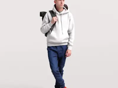 Humano Traveling Man with backpack 2206-2 3D model