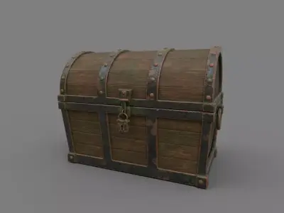 Treasure Chest Low-poly 3D model