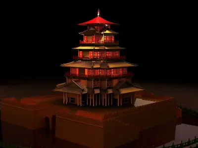 Chinese ancient house  3D model shop