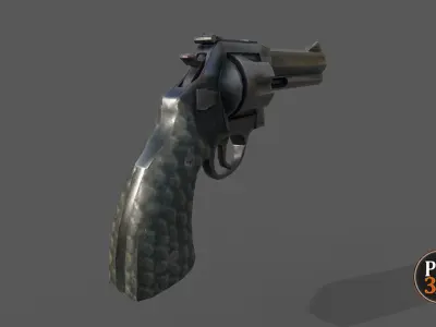 Old Revolver Version 1 Low-poly 3D model