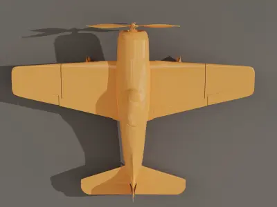 Grumman F8F Bearcat Low-poly 3D model