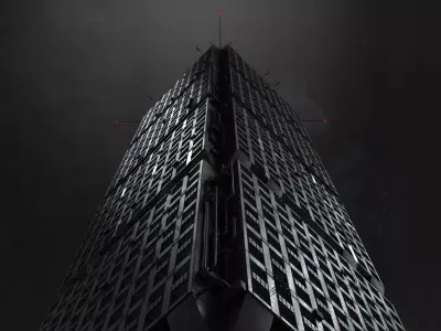 Brutalist Scifi Housing Block 3D model