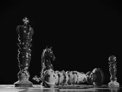 Royal Marble Chess Set 3D model