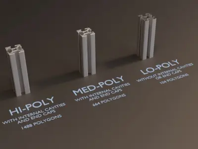 8020 30mm  4-slot extrusion 3D model