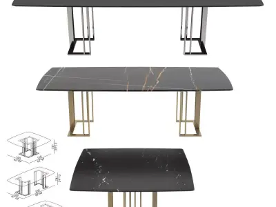 Meridiani Tables Charlie Rectangle Low-poly 3D model