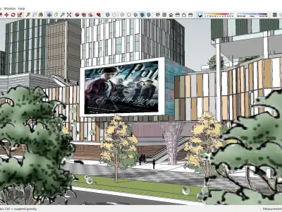 Sketchup Commercial Complex M1 3D model