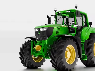John Deere 6195M Utility Tractor  Premium Model Low-poly 3D model