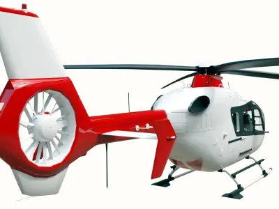 Helicopter Rigged Low-poly 3D model