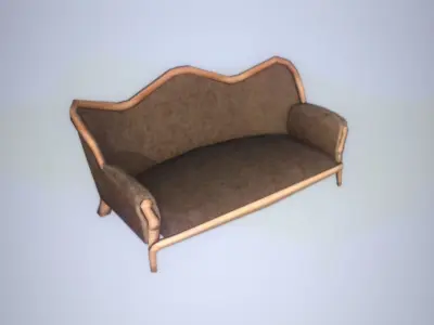 Antique Sofa LP PBR game ready 3x materials Low-poly 3D model
