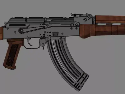 AK 47 3D model 7