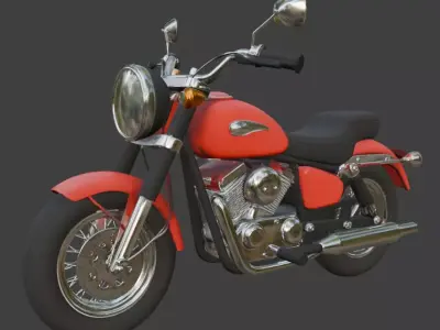 Cartoon Red Motorcycle 3D Model 3D model 3