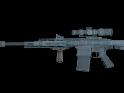 Stark SE-3 short vertical forward grip Low-poly 3D model