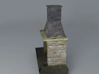Compact Size Fireplace Free 3D model