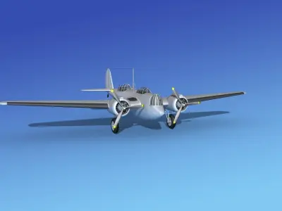 Martin B-10 Bare Metal 3D model