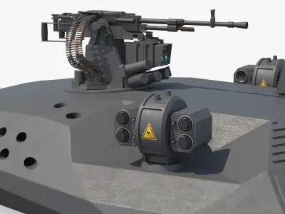  Combat Cannon Turret with Remote Machine Gun Dark Gray 