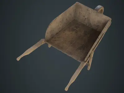 Wheelbarrow 4D Low-poly 3D model