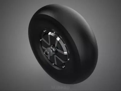 BLDC ELECTRIC HUB MOTOR ENGINE WHEEL RIM DIRECT DRIVE TIRE SLICK 3D model