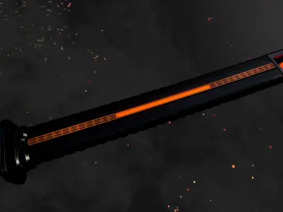 Future Sci-Fi Katana Sword Game-Ready  Low-poly 3D model
