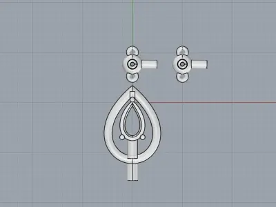 Women  pear  shaped earrings  3D print model