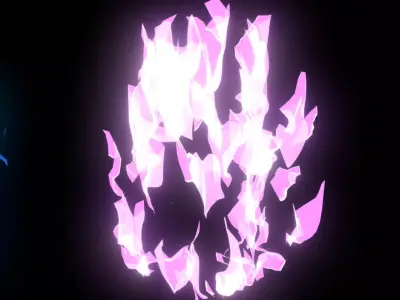 FIERY VIOLET Flames Shapekeys FBX 3D model