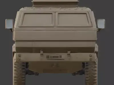 Realistic Sci-Fi Armored Expedition SUV Low-poly 3D model