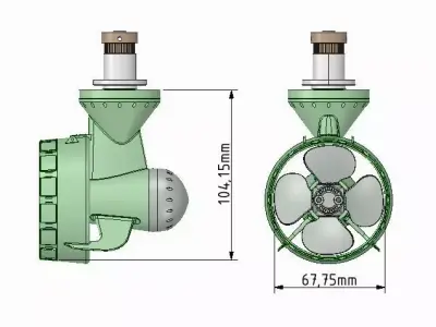 AZIPOD 68MM FOR MODELSHIP 3D print model