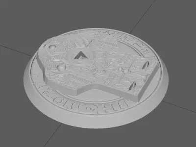 Yu Gi Oh - Millennium Items Slate Base - 3D print  CGI model 3D print model