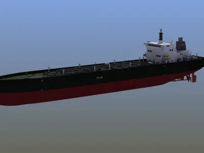 Oil Tanker Low-poly 3D model