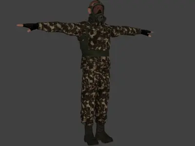Rigged Soldier 08 3D model