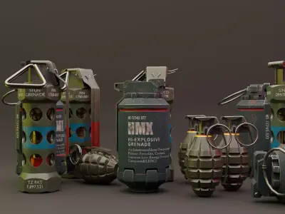 Grenade launcher Low-poly 3D model