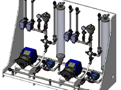 Watson Marlow 730u Peristaltic pump skid 3D model