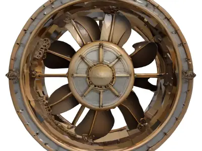 Steampunk Industrial Ducted Fan Propeller 3D model