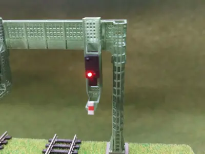 Deutsche Bahn Double Signal Bridge 1-120 resin 3D print model