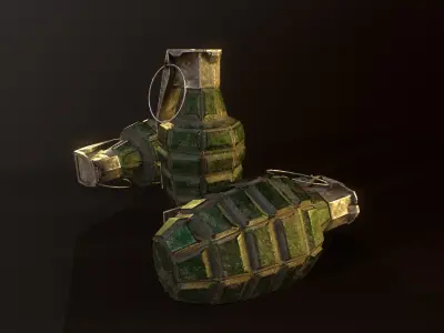 3d Low Poly Grenade Modelling Low-poly 3D model
