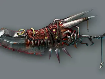 Relic Weapon Ritual Cleaver Low-poly 3D model