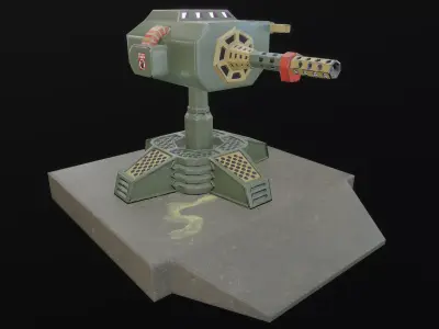 Turret Low-poly 3D model get