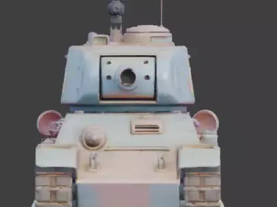 3D EASTER TANK WITH DECORATED EGG WHEELS Low-poly 3D model