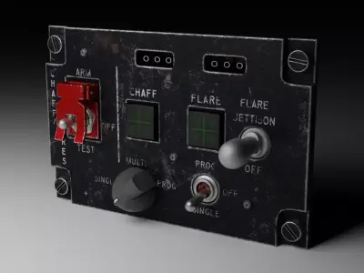 F16 CMDS CHAFF and FLARE Panel 3D model