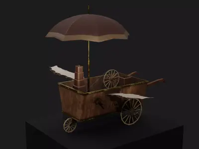 Flying Steampunk Cart 3D model