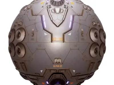 PBR Sci-Fi Industrial Texture 42 Low-poly 3D model