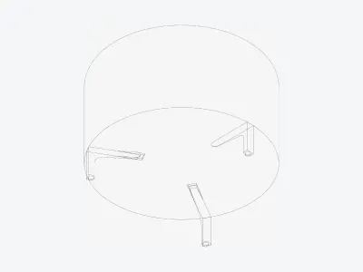 Furniture - Sofa - Contemporary - Snow - Footstool Round Low-poly 3D model