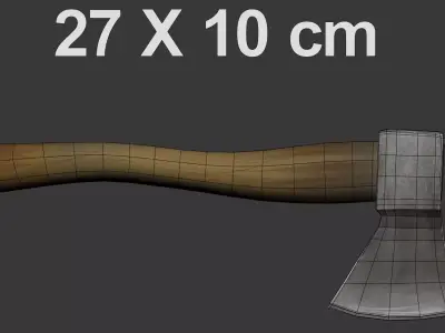 Axe 3D model wooden Low-poly 3D model