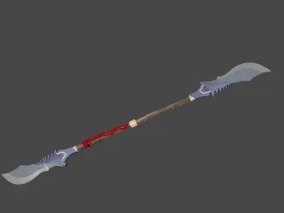 Glaive sword Low-poly 3D model